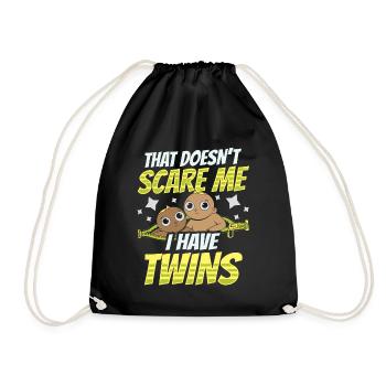 Ça ne me fait pas peur, j’ai de l’humour de jumeaux - Sac de sport léger - noir - Devant