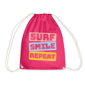 Surfing, kitesurfing, wakeboarding, beach surfers - Drawstring Bag - fuchsia - Front