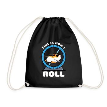 This Is How I Roll Goldhamster Zwerghamster - Turnbeutel - Schwarz - Vorne
