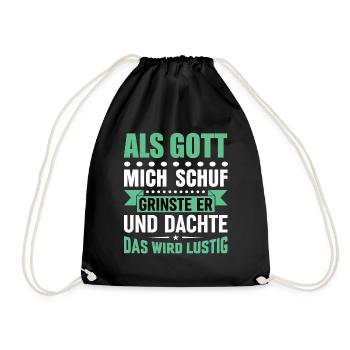 Lustige Sprüche - Turnbeutel - Schwarz - Vorne