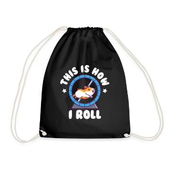 This Is How I Roll Golden Hamster Dwarf Hamster - Drawstring Bag - black - Front