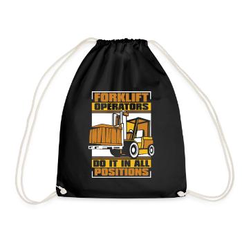Do It In All Positions Telehandler Forklift - Drawstring Bag - black - Front