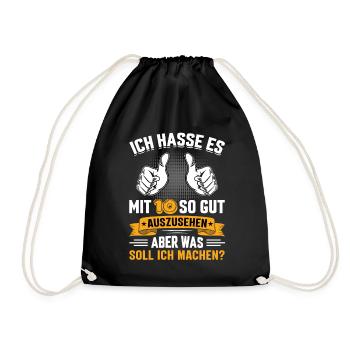 10 Geburtstag 10 Jahre 10 Lebensjahr 10 Lebenalter - Turnbeutel - Schwarz - Vorne
