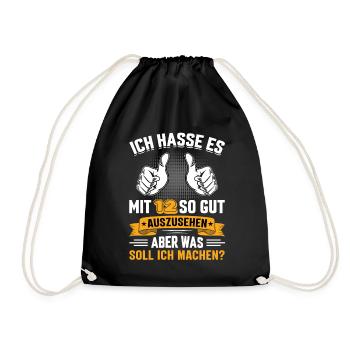 12 Geburtstag 12 Jahre 12 Lebensjahr 12 Lebenalter - Turnbeutel - Schwarz - Vorne