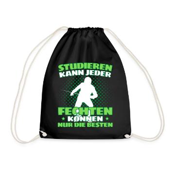 Lustiger Fecht Spruch für Fechter und - Turnbeutel - Schwarz - Vorne