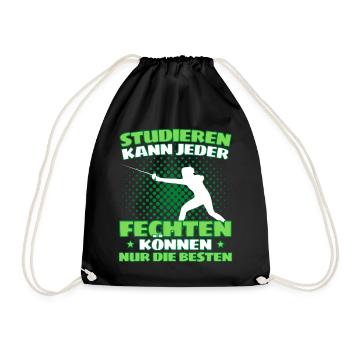 Lustiger Fecht Spruch für Fechter und - Turnbeutel - Schwarz - Vorne