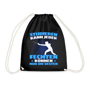 Lustiger Fecht Spruch für Fechter und - Turnbeutel - Schwarz - Vorne