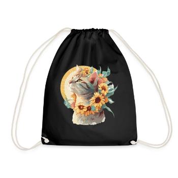 Aquarelle American Shorthair Sunflower Cat Race - Sac de sport léger - noir - Devant