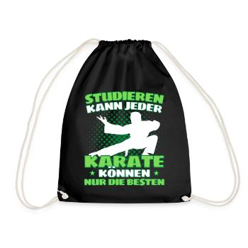 Lustiger Karate Spruch Karateanzug für - Turnbeutel - Schwarz - Vorne