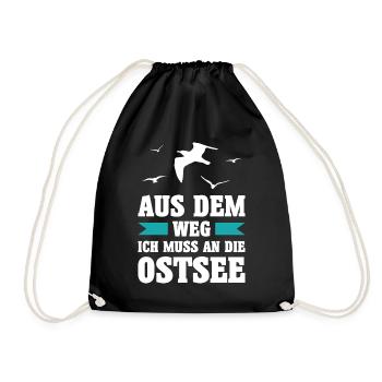 Ostsee Moin Meer See Urlaub Norden Möwen Geschenk - Turnbeutel - Schwarz - Vorne
