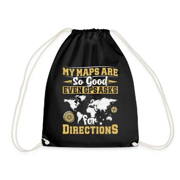Cartographers - Drawstring Bag - black - Front