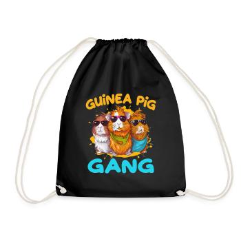 Guinea Pig Gang für eine Meerschweinchen - Turnbeutel - Schwarz - Vorne
