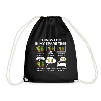 Things I Do In My Spare Time - Plants - Drawstring Bag - black - Front
