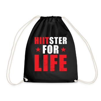 Hiit Workout Training Motivation HIIT Hard Train - Drawstring Bag - black - Front