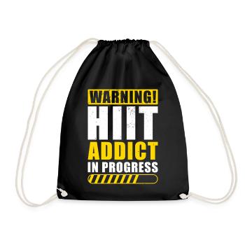 Hiit Workout Training Motivation HIIT Hard Train - Drawstring Bag - black - Front