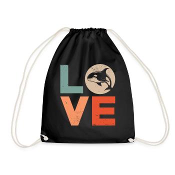 Baleine Épaulard Orque Amour - Sac de sport léger - noir - Devant