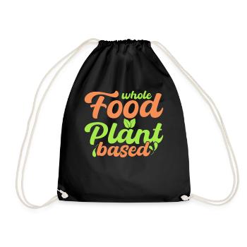 Vollwertkost Auf Pflanzlicher Basis, Vegan - Turnbeutel - Schwarz - Vorne