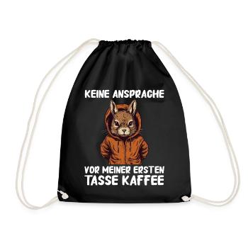 Hase Hasen Kaninchen Haustier - Turnbeutel - Schwarz - Vorne