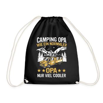 Camping Wohnwagen Camper - Turnbeutel - Schwarz - Vorne