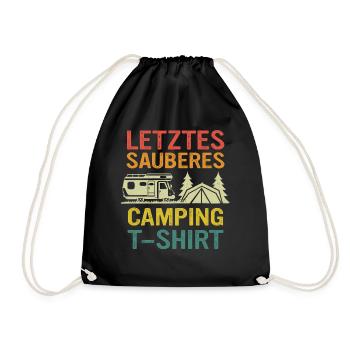 Camping Wohnwagen Camper - Turnbeutel - Schwarz - Vorne