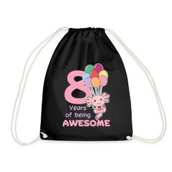 Axolotl pour les enfants de 8 ans de huit ans - Sac de sport léger - noir - Devant