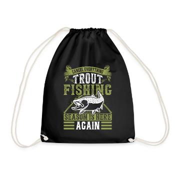 Funny Fishing Men Women - Turnbeutel - Schwarz - Vorne