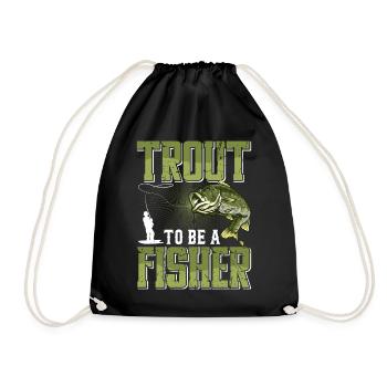 Funny Fishing Men Women - Turnbeutel - Schwarz - Vorne