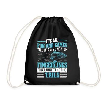 Funny Fishing Men Women - Turnbeutel - Schwarz - Vorne