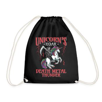 Goth Rock Satan Einhorn Festivals Death Metal - Turnbeutel - Schwarz - Vorne