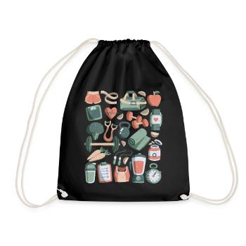 Diet Doodles Perte de poids Poids Fitness Calories - Sac de sport léger - noir - Devant