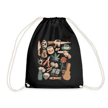 Mafia, crimes, gangsters, protection money, drug trafficking - Drawstring Bag - black - Front