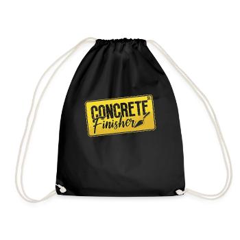 Concrete Finisher Construction Worker Concreter - Drawstring Bag - black - Front