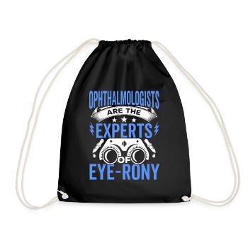 Ophthalmologist Experts of Eye-rony Optometrist - Drawstring Bag - black - Front