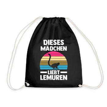 Lemur - Turnbeutel - Schwarz - Vorne