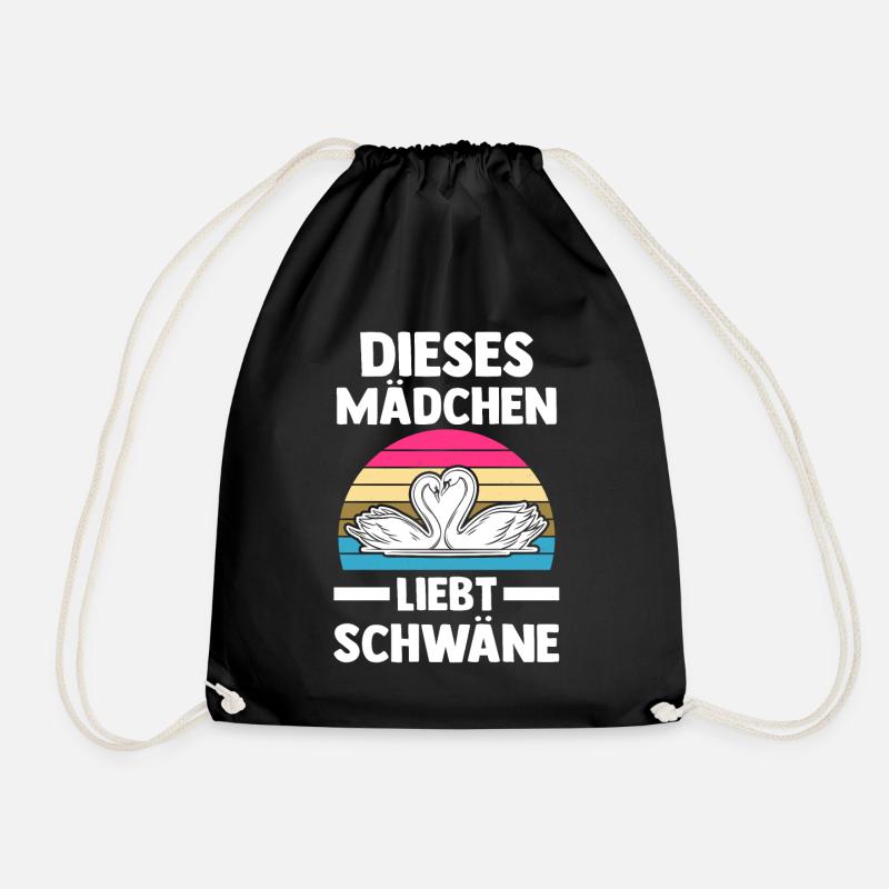 Schwan - Turnbeutel - Schwarz