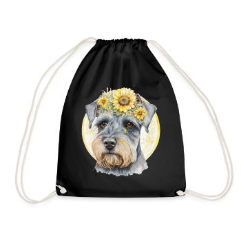 Mignon Miniature Schnauzer Tournesol Chien Race Pet P - Sac de sport léger - noir - Devant