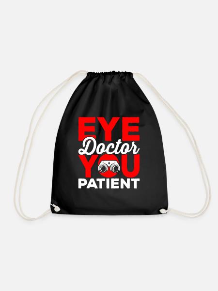 Augenarzt, Sie, Patient, Augenarzt, Optiker, - Turnbeutel - Schwarz