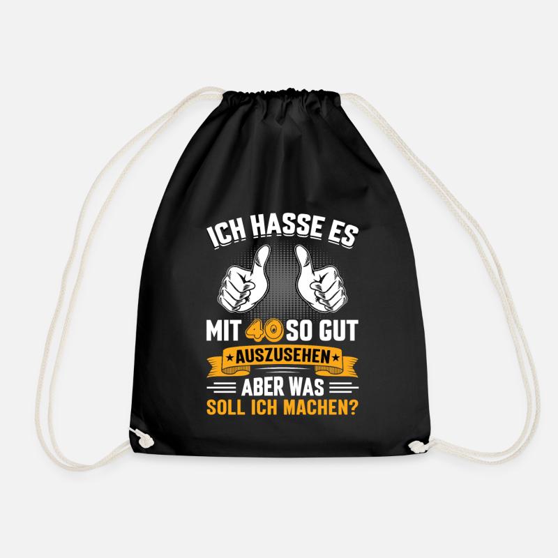 40 Geburtstag 40 Jahre 40 Lebensjahr 40 Lebenalter - Turnbeutel - Schwarz