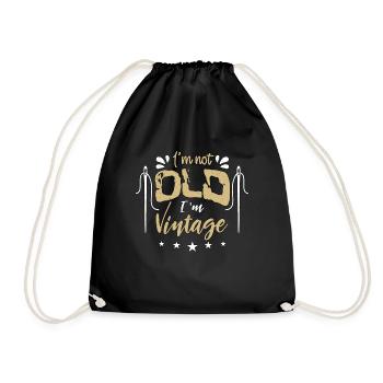 Point de croix Je ne suis pas vieux Je suis vintage Needlepoint - Sac de sport léger - noir - Devant