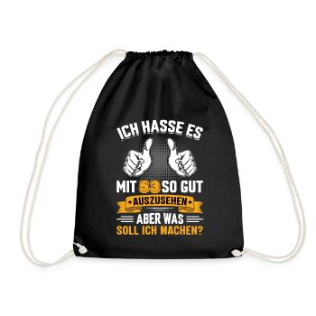 53 Geburtstag 53 Jahre 53 Lebensjahr 53 Lebenalter - Turnbeutel - Schwarz - Vorne