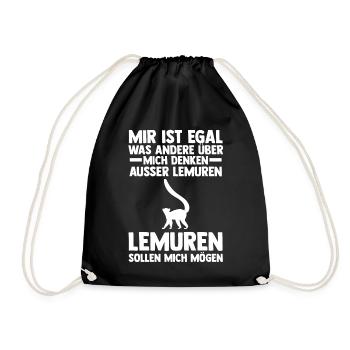 Lemur - Turnbeutel - Schwarz - Vorne