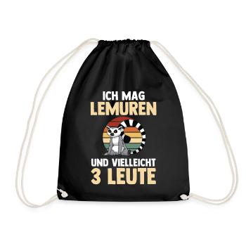 Lemur - Turnbeutel - Schwarz - Vorne