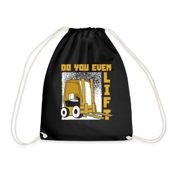 Do You Even Lift Telehandler All-terrain forklift - Drawstring Bag - black - Front