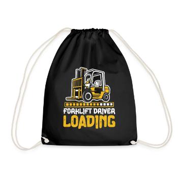 Forklift Driver Loading Gabelstaplerfahrer - Drawstring Bag - black - Front