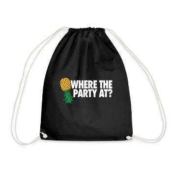 Where the Party At Funny Swinger - Drawstring Bag - black - Front