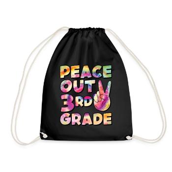 Peace Out 1. Klasse Letzter Schultag - Turnbeutel - Schwarz - Vorne