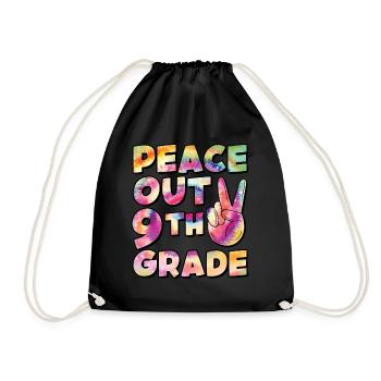 Peace Out 1. Klasse Letzter Schultag - Turnbeutel - Schwarz - Vorne