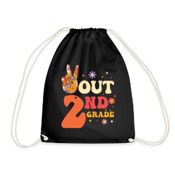 Peace Out 1. Klasse Letzter Schultag - Turnbeutel - Schwarz - Vorne