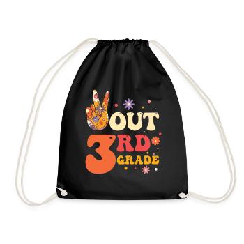 Peace Out 1. Klasse Letzter Schultag - Turnbeutel - Schwarz - Vorne