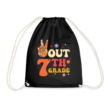 Peace Out 1. Klasse Letzter Schultag - Turnbeutel - Schwarz - Vorne